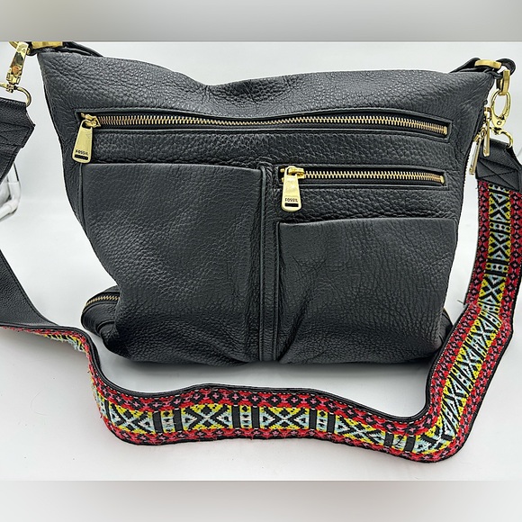 FOSSIL Pebbled Leather Expandable Covertible Crossbody Shoulder Bag - Picture 1 of 16